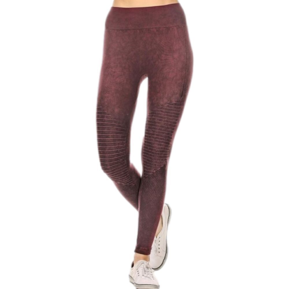 YELETE Women's Moto High Waist Ankle Workout Yoga Leggings Pants Tights S/M